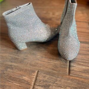 Link Silver Rhinestone Ankle Boots